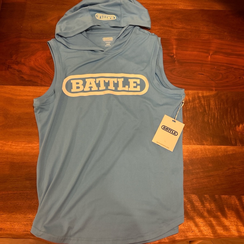 Sleeveless Blue Hoodie
